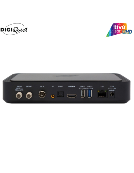 Tivùsat 4K Ultra HD: Decodificador certificado DigiQuest Q80 - Trasera Tivùsat 4K Ultra HD: Decodificador certificado DigiQuest Q80 - Trasera
