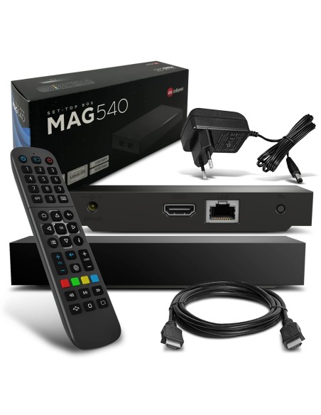 MAG540 Set-Top Box | Receptor IPTV | Caja, receptor y contenido de la caja (mando a distancia, cable HDMI, fuente alimentación) MAG540 Set-Top Box | Receptor IPTV | Caja, receptor y contenido de la caja (mando a distancia, cable HDMI, fuente alimentación)