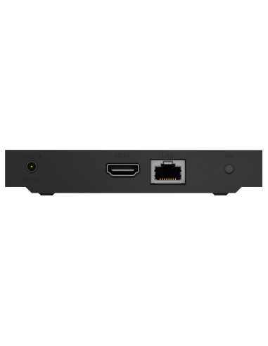 MAG540 Set-Top Box | Receptor IPTV | Trasera, conexiones: alimentación, HDMI 2.1, RJ45 - Ethernet 100 Mbps