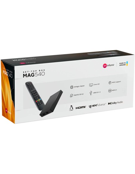 MAG540 Set-Top Box | Receptor IPTV | Trasera caja, características MAG540 Set-Top Box | Receptor IPTV | Trasera caja, características