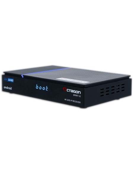 Octagon Spirit V2 Pro Android TV | OTT IPTV Box | Frontal y lateral