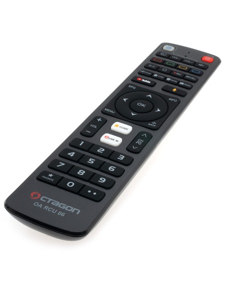 Octagon Spirit V2 Pro Android TV | OTT IPTV Box | Mando a distancia Bluetooth con control por voz (voice control)