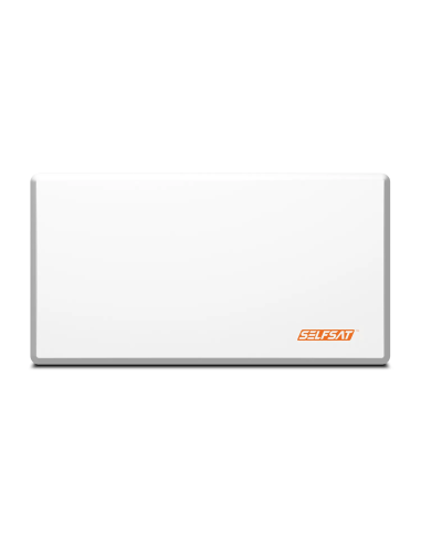 Parabólica plana Selfsat H22D2+ | Vista frontal | ≈ 60cm | ✓ LNB Twin | ✓ Herramientas incluidas | ✓ Compacta y discreta