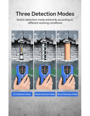 Detector de pared (metal, madera y cables) Noyafa NF-510| 3 modos de detección en 1