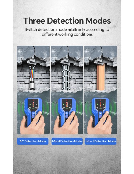 Detector de pared (metal, madera y cables) Noyafa NF-510| 3 modos de detección en 1 Detector de pared (metal, madera y cables) Noyafa NF-510| 3 modos de detección en 1