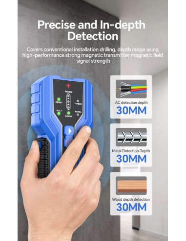 Detector de pared (metal, madera y cables) Noyafa NF-510 | Detección hasta 3 cm / 30 mm