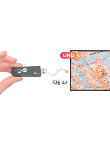 Clé TV Fransat UHD: stick USB, se introduce en la TV para ver los canales franceses por satélite vía Eutelsat 5ºO