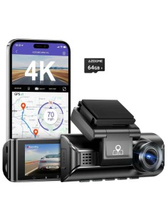 Dashcam AZDome M770 Pro 1CH 4K UHD | Cámara frontal para el coche con WiFi, GPS y pantalla 3'' | Incluye tarjeta MicroSD 2