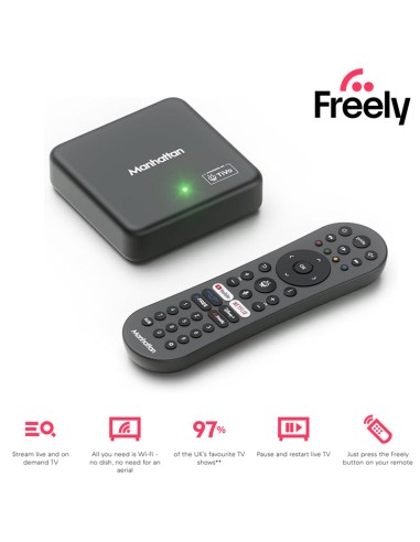 Comprar Manhattan Aero 4K TV Streamer con Freely en España | Canales de Reino Unido por internet