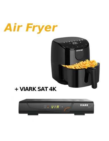 Oferta especial | Receptor satélite Viark SAT 4K + Freidora de Aire | Comprar Viark SAT 4K con Air fryer de 4 litros Amiko A50