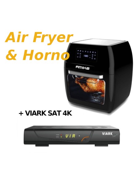 Oferta especial | Receptor satélite Viark SAT 4K + Freidora de Aire con Horno - Air fryer 12 litros Amiko A80 | Comprar