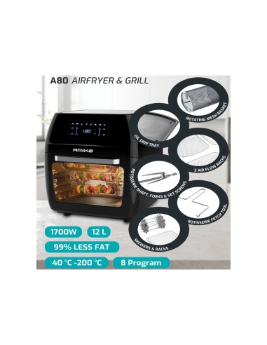 Oferta especial | Receptor satélite Viark SAT 4K + Freidora de Aire con Horno - Air fryer 12 litros Amiko A80 | Comprar