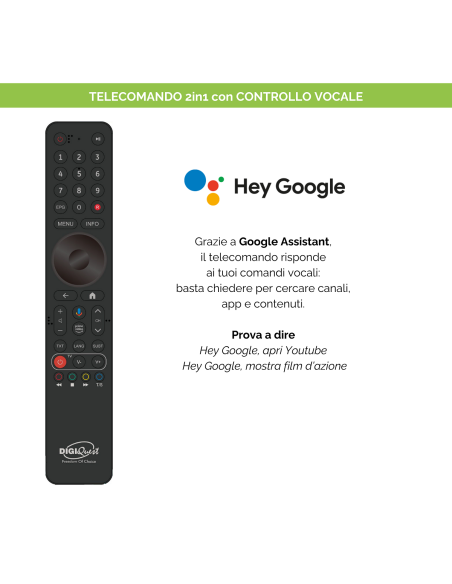 Digiquest AX3 Tivusat 4K Ultra UHD + Tarjeta incluida | Decodificador Oficial con Android TV y sintonizador de TDT