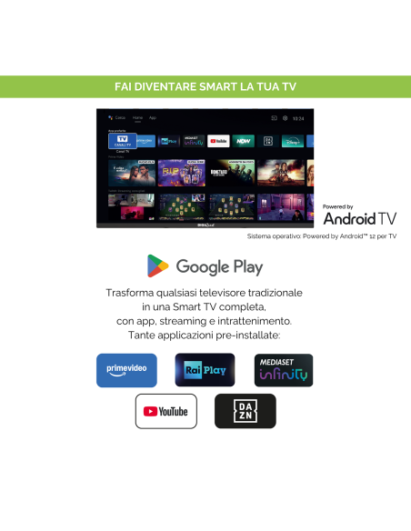 Digiquest AX3 Tivusat 4K Ultra UHD + Tarjeta incluida | Decodificador Oficial con Android TV y sintonizador de TDT
