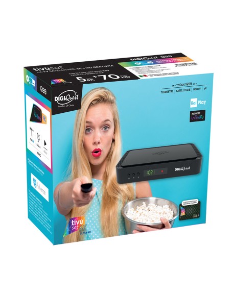 Tivùsat 4K Ultra HD: Decodificador certificado DigiQuest Q99 - Caja