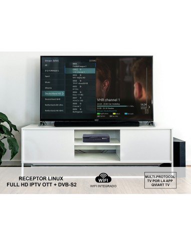 Qviart OG3ws: Receptor satélite OTT Linux Multistream | IPTV Stalker, Xtream, M3U | WiFi 2.4 GHz | YouTube y multimedia