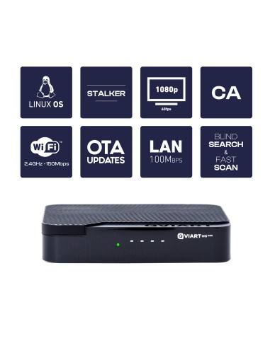 Qviart OG3ws: Receptor satélite OTT Linux Multistream | IPTV Stalker, Xtream, M3U | WiFi 2.4 GHz | YouTube y multimedia