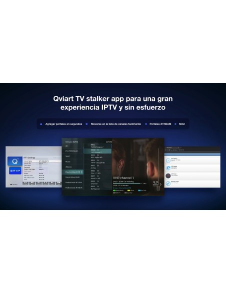 Qviart OG3ws: Receptor satélite OTT Linux Multistream | IPTV Stalker, Xtream, M3U | WiFi 2.4 GHz | YouTube y multimedia
