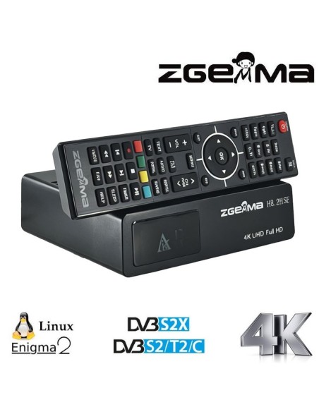 Zgemma H8.2H SE | Decodificador Linux E2 Combo 4K UHD DVB-S2 + DVB-T2/C, WiFi 2.4GHz incorporado, Cortex-A53 Quad Core