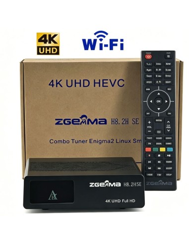Zgemma H8.2H SE | Decodificador Linux E2 Combo 4K UHD DVB-S2 + DVB-T2/C, WiFi 2.4GHz incorporado, Cortex-A53 Quad Core