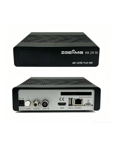 Zgemma H8.2H SE | Decodificador Linux E2 Combo 4K UHD DVB-S2 + DVB-T2/C, WiFi 2.4GHz incorporado, Cortex-A53 Quad Core