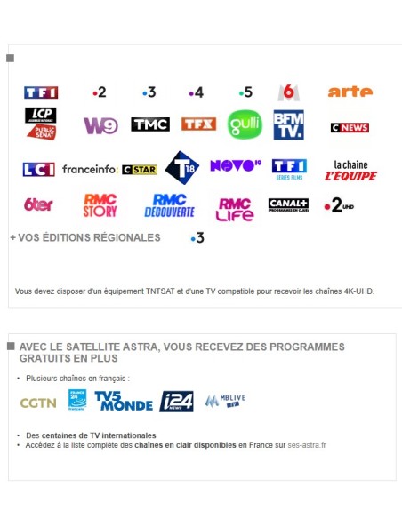 Módulo TV TNTSAT + Tarjeta - Canales TV Francia - 3 años de acceso a canales franceses Astra 19,2ºE