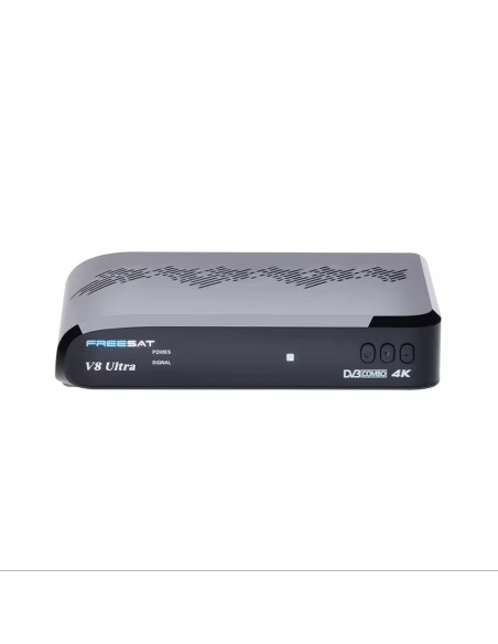 Freesat V8 Ultra | Receptor DVB-Combo 4K para satélite y TDT con WiFi integrado. Frontal del receptor, botones