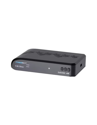 Freesat V8 Ultra | Receptor DVB-Combo 4K con WiFi integrado. Frontal del receptor, botones