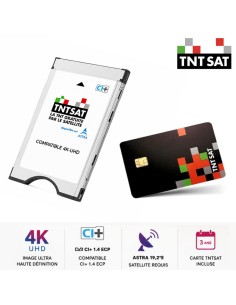 Módulo TV TNTSAT + Tarjeta Compatible 4K UHD - Sin decodificador adicional - Los canales franceses del satélite Astra 19,2ºE