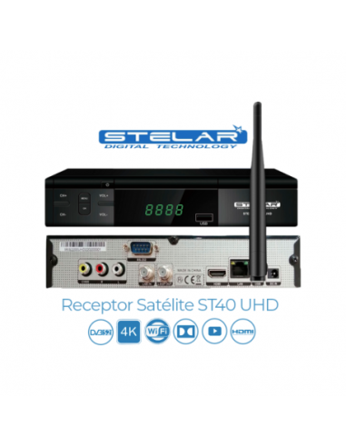 Stelar ST40 UHD: Decodificador satélite 4K Ultra HD - Idéntico al Iris 2200 UHD 🛒 Comprar Stelar ST40 UHD