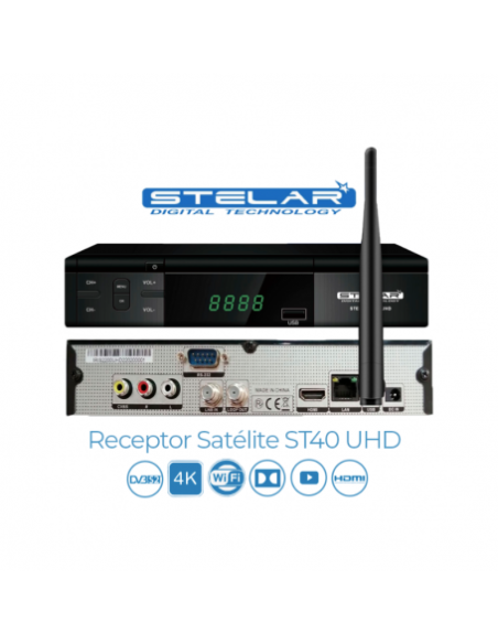 Stelar ST40 UHD: Decodificador satélite 4K Ultra HD - Idéntico al Iris 2200 UHD 🛒 Comprar Stelar ST40 UHD