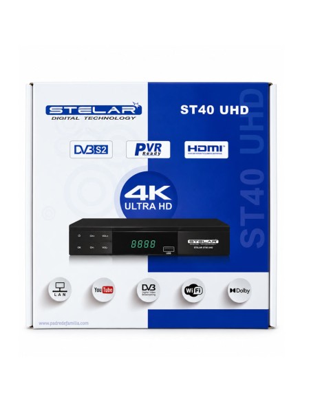 Stelar ST40 UHD: Decodificador satélite 4K Ultra HD - Idéntico al Iris 2200 UHD 🛒 Comprar Stelar ST40 UHD