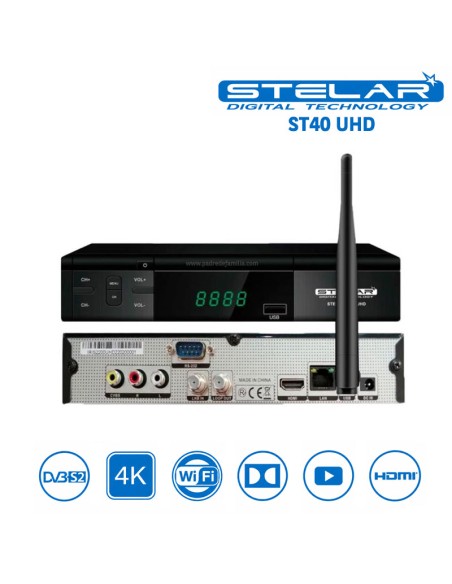 Stelar ST40 UHD: Decodificador satélite 4K Ultra HD - Idéntico al Iris 2200 UHD 🛒 Comprar Stelar ST40 UHD