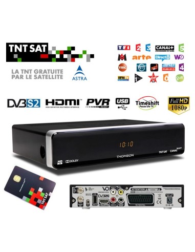 Sagem Receptor satélite HD Astra n.º 1 Tarjeta TNTSAT V6 Cadenas TNT francesas 