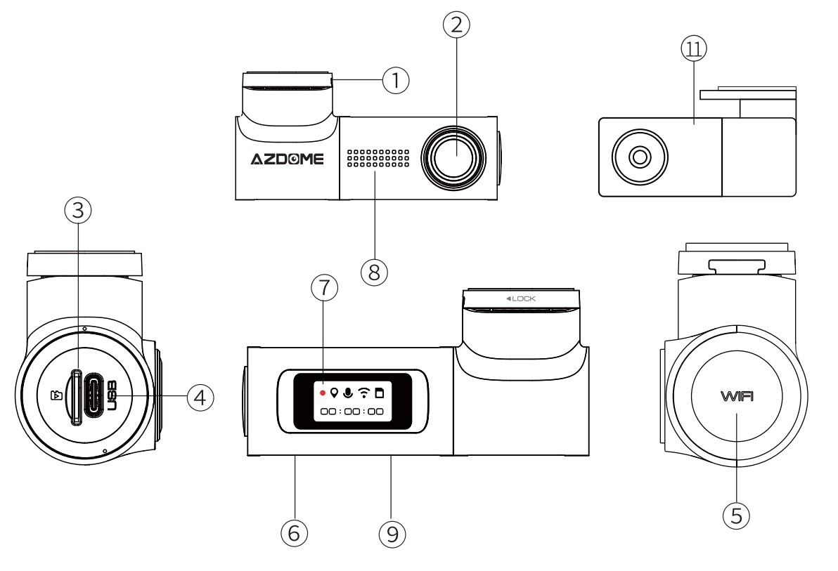 Manual en español AZDome M330 Max - Diagrama
